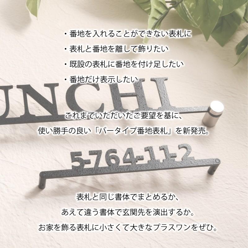 安心の正規輸入品 表札 おしゃれ 戸建て ステンレス アイアン 番地表札バータイプ