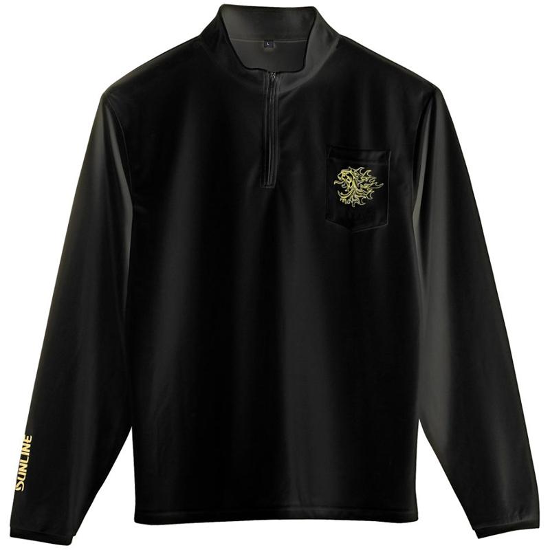 フィッシングウェア サンライン 獅子ジップシャツ(長袖) L ブラック｜naturum-fashion
