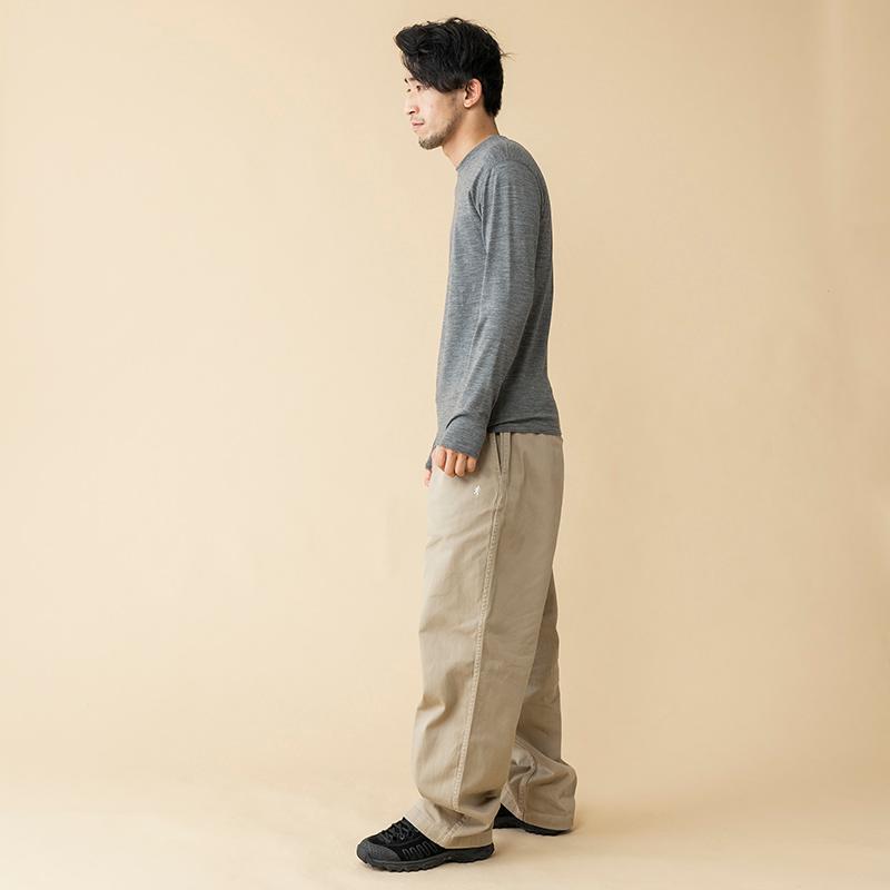 アンダーウェア(メンズ) ハイランダー メリノウール100%  日本国内縫製 インナー ロングスリーブ Tee S チャコール｜naturum-fashion｜09
