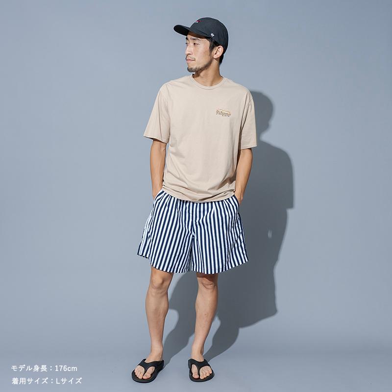 パンツ(メンズ) BURLAP OUTFITTER TRACK SHORT PRINTED(トラック ショーツ プリンテッド) L NAVY×WHITE CANDY STRIPE｜naturum-fashion｜03