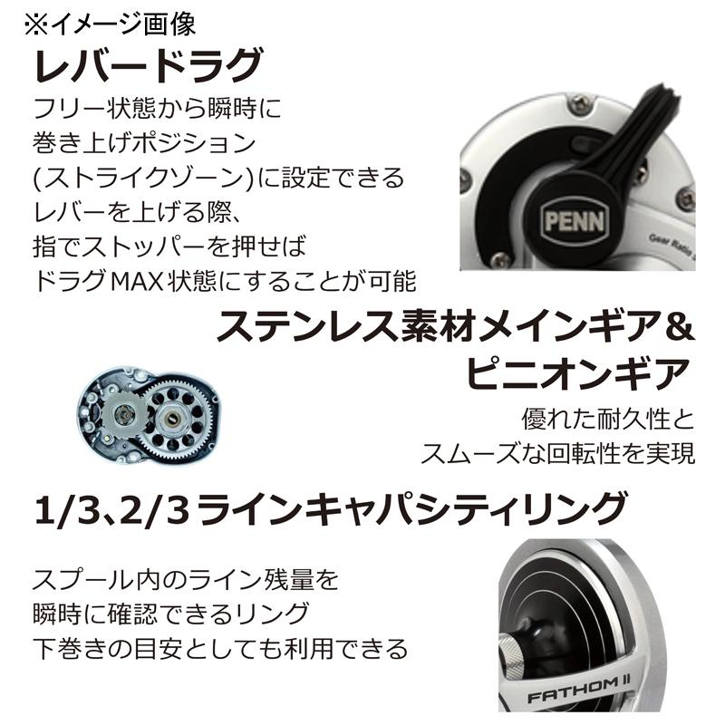 ベイトリール PENN FATHOM(ファゾム) II 30LD : ナチュラム ベイトリール PENN FATHOM(ファゾム) II 30LD : ナチュラム
