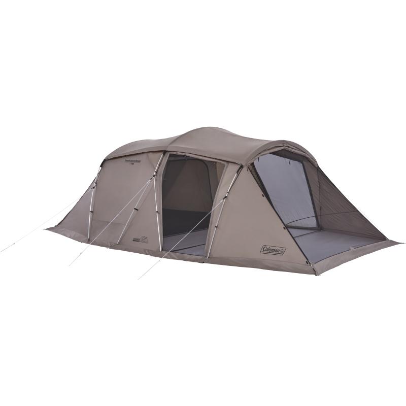 ドーム型キャンプテント グレー/ブラウン タープ付き ドーム型キャンプテント グレー/ブラウン タープ付き