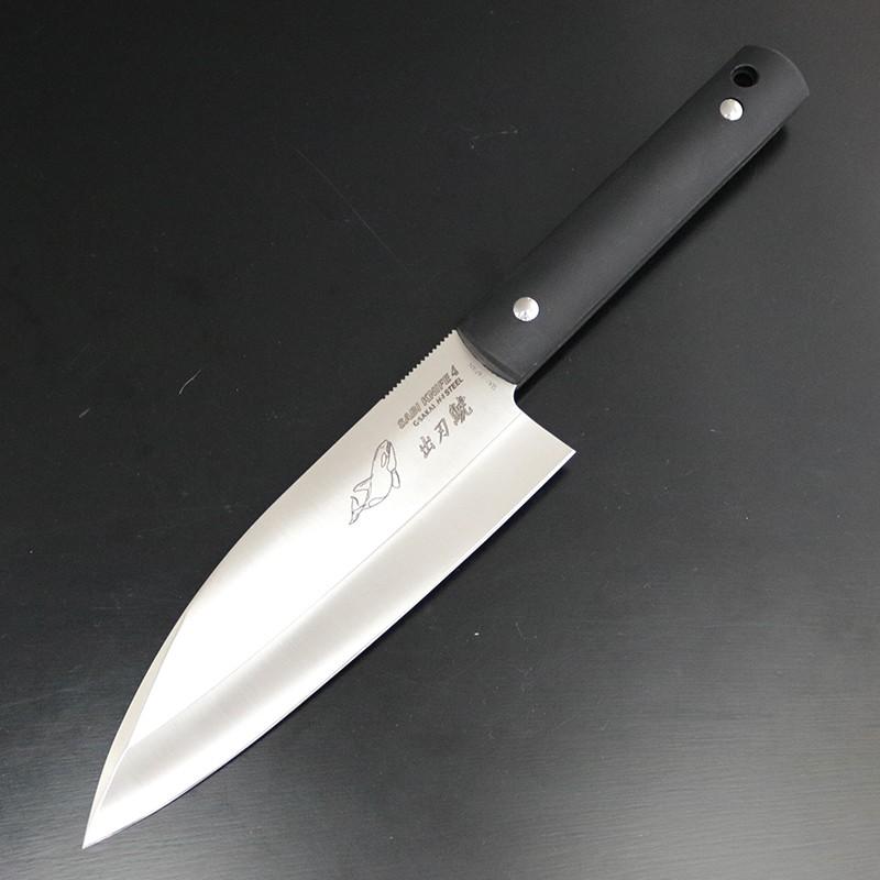 G・サカイ アウトドアナイフ サビナイフ 4 出刃鯱 片刃 直刃  刃長(170mm)  ブラック アウトドアナイフ G・サカイ サビナイフ 4 出刃鯱 両刃 直刃 刃長