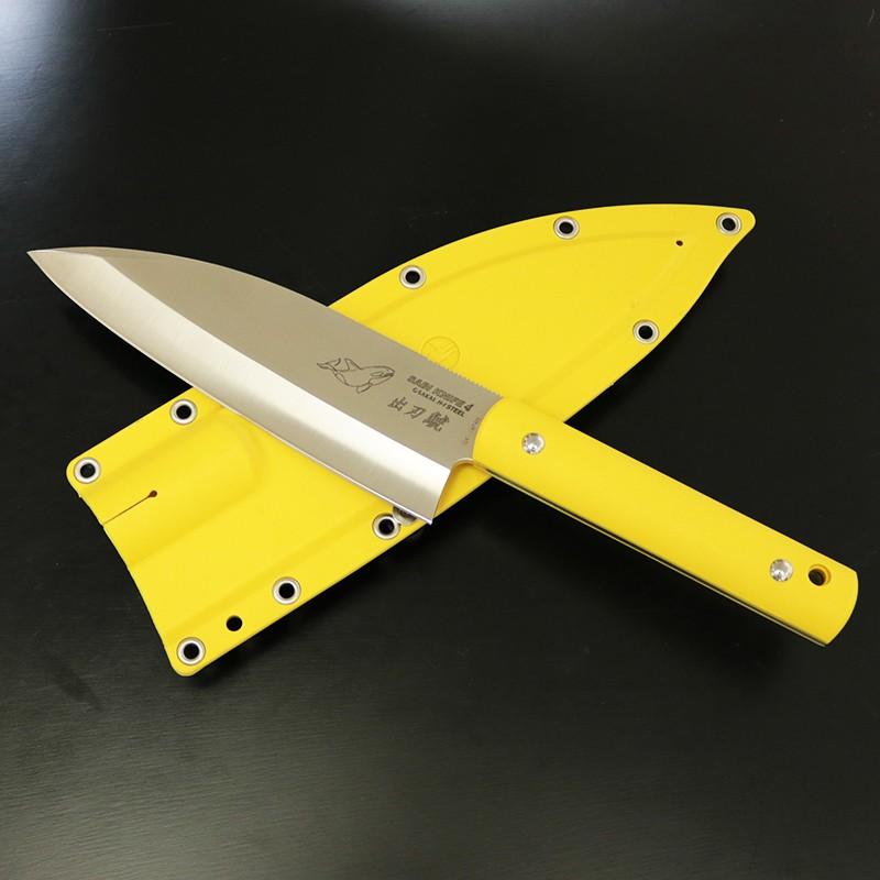 アウトドアナイフ G・サカイ サビナイフ 4 出刃鯱 両刃 直刃 刃長(170mm) イエロー