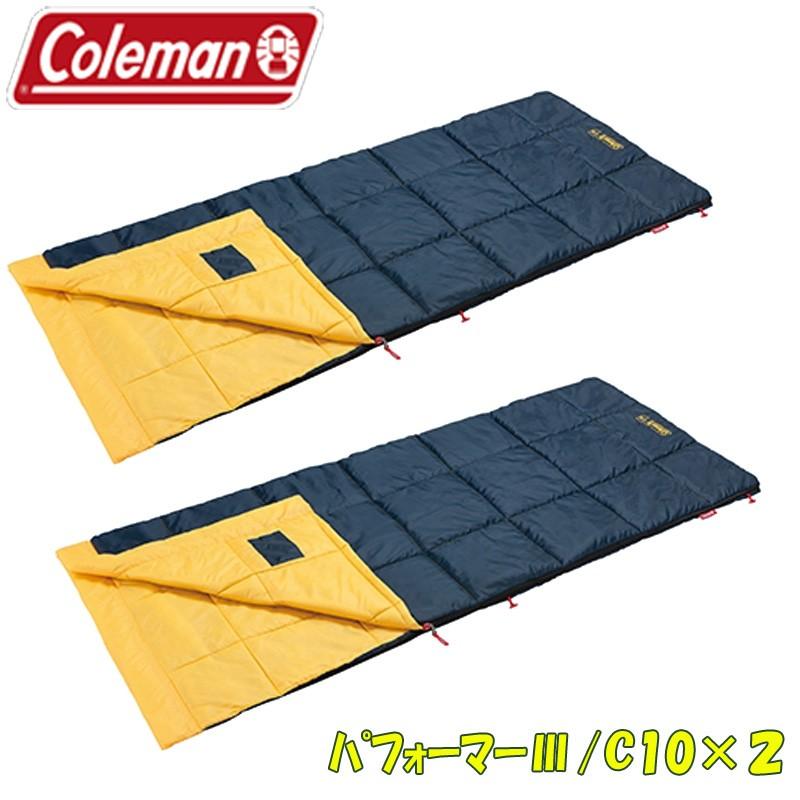 封筒型シュラフ コールマン(Coleman) パフォーマーIII/C10×2 お得な2点セット イエロー