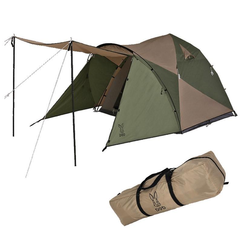 DOD - 円蓋 ザ・ワンタッチテント M タン×カーキ アウトドア、釣り、旅行用品-ドーム型テント