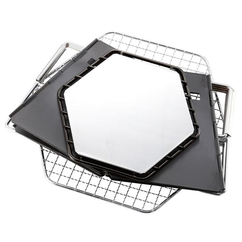 キャプテンスタッグ BBQ・七輪・焚火台 CSブラックラベル ヘキサステンレスファイアグリル 収納バッグ付き BBQ・七輪・焚火台 キャプテンスタッグ CSブラックラベル ヘキサ