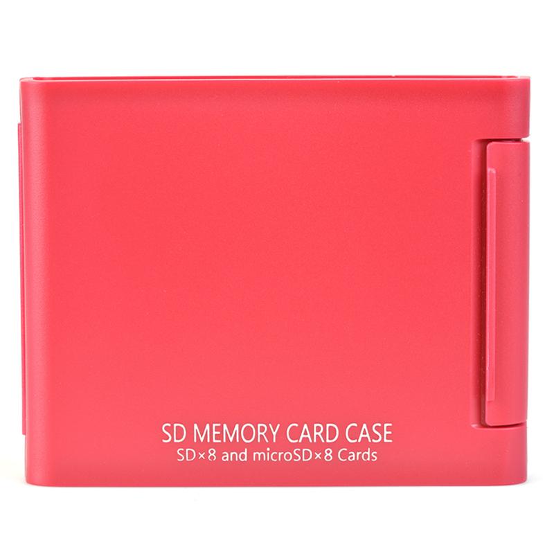 ケンコー SDメモリーカードケースAS 8枚収納タイプ(SDカード8枚+microSDカード8枚収納可能) レッド｜naturum-od