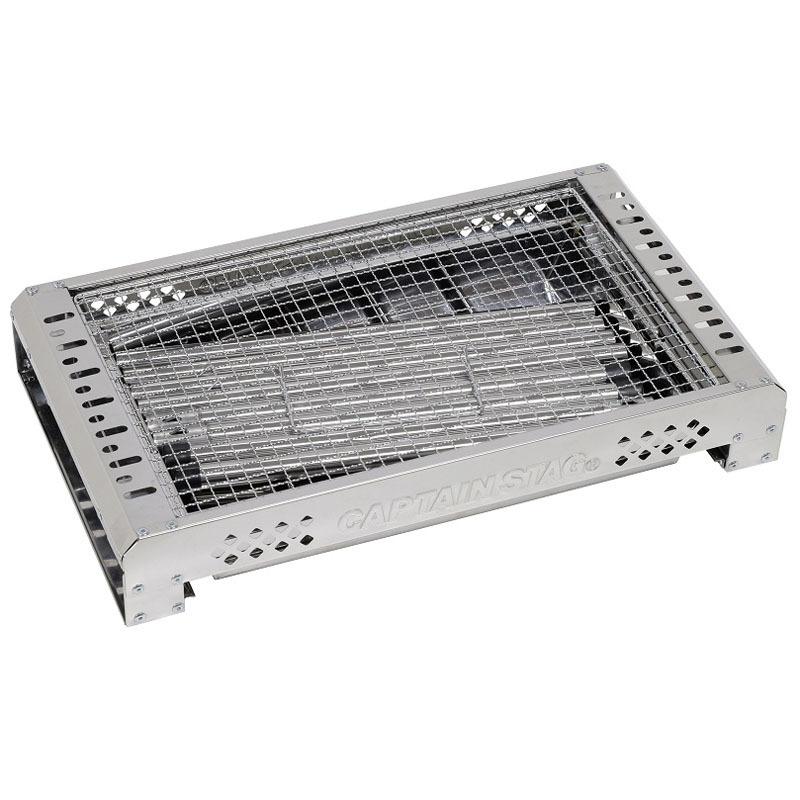 BBQ・七輪・焚火台 キャプテンスタッグ スリムスライドグリル(500