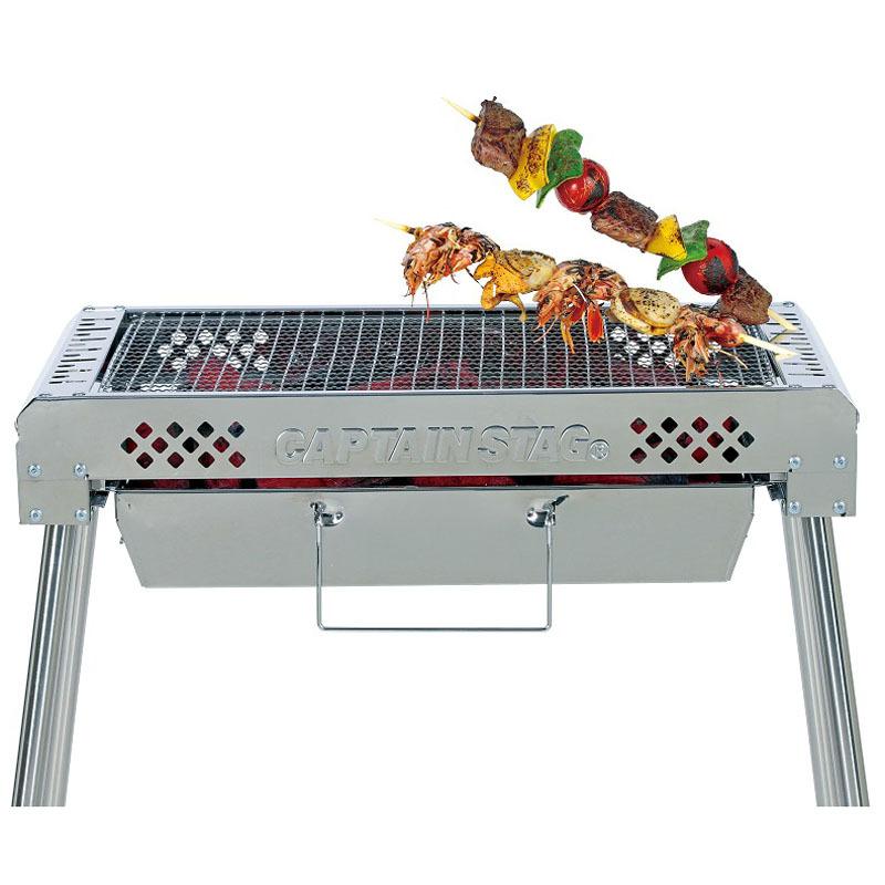 BBQ・七輪・焚火台 キャプテンスタッグ スリムスライドグリル(500