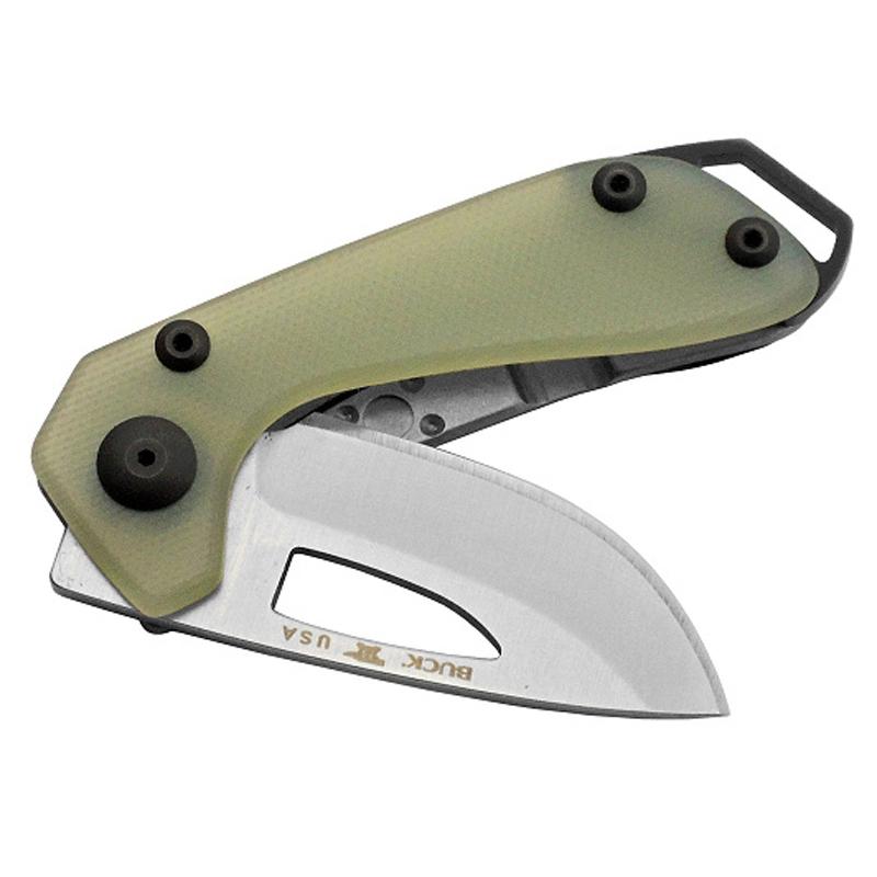 アウトドアナイフ BUCK バッジー グリーン Budgie 全長82mm