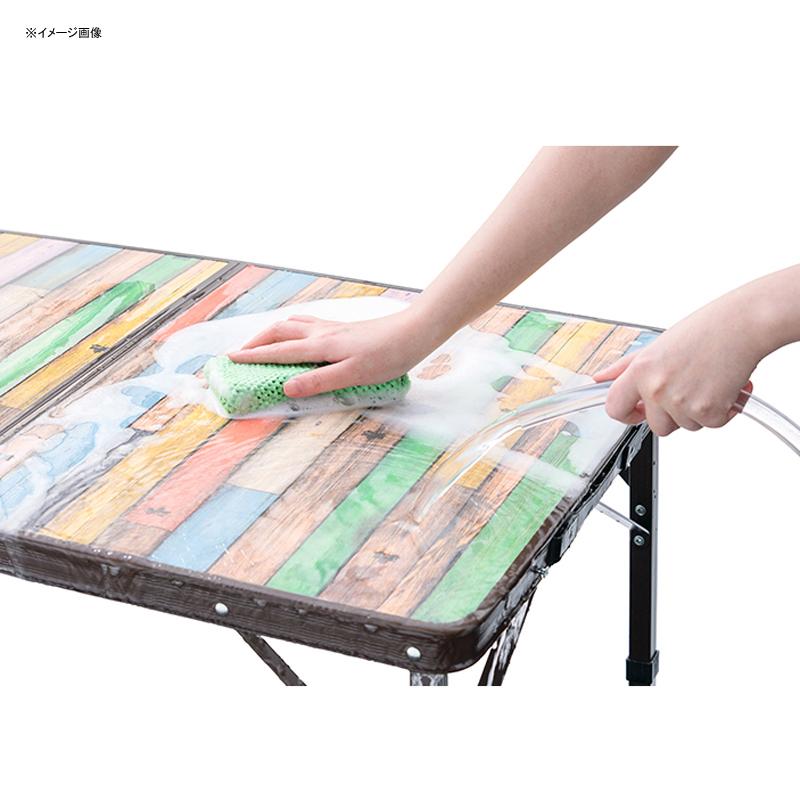 LOGOS（ロゴス） アウトドアテーブル Old Wooden 丸洗いカートテーブル