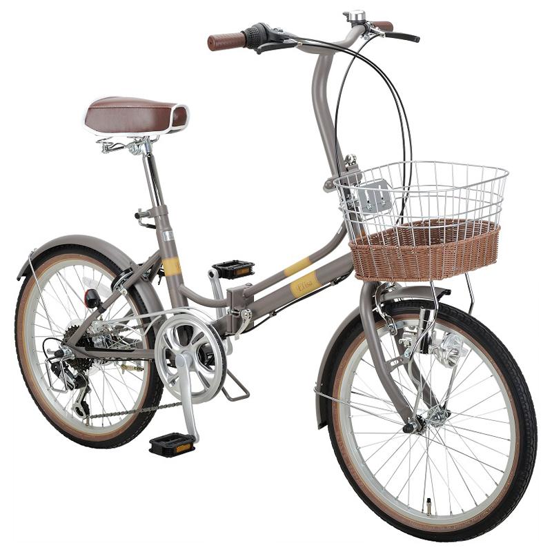 折りたたみ自転車 キャプテンスタッグ エリーサ FDB206 6段変速 20 