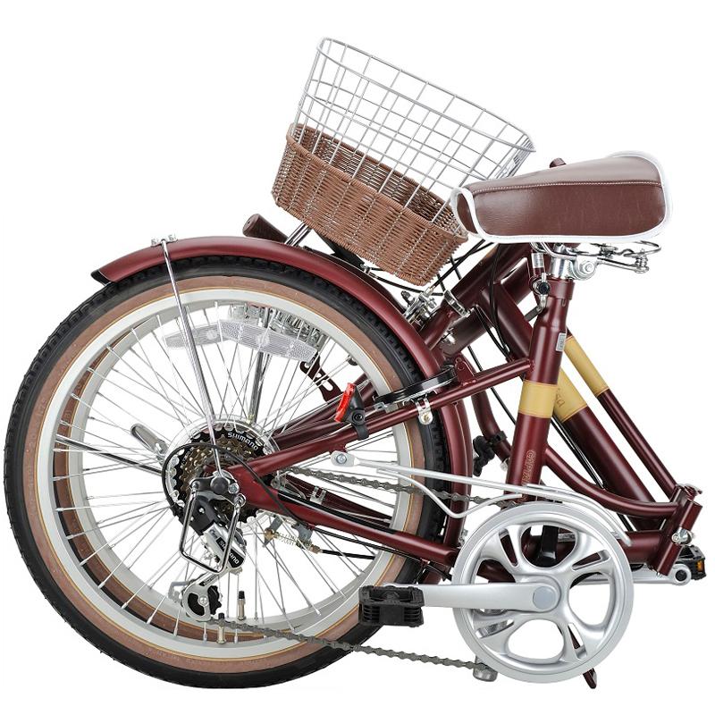 折りたたみ自転車 キャプテンスタッグ エリーサ FDB206 6段変速 20