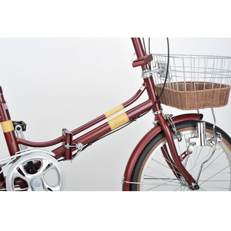 キャプテンスタッグ 折りたたみ自転車 エリーサ FDB206 折りたたみ自転車 6段変速  20インチ  クラシカルレッド 折りたたみ自転車 キャプテンスタッグ エリーサ FDB206 6段変速 20