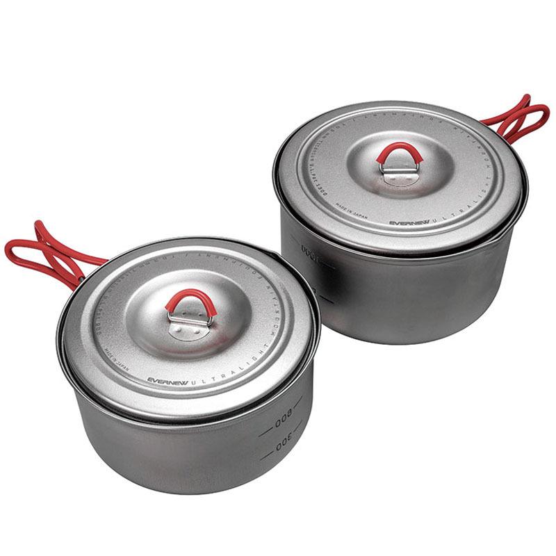 クッカーセット EVERNEW Ti U.L. Pot set 900\u00261300 1300/900ml