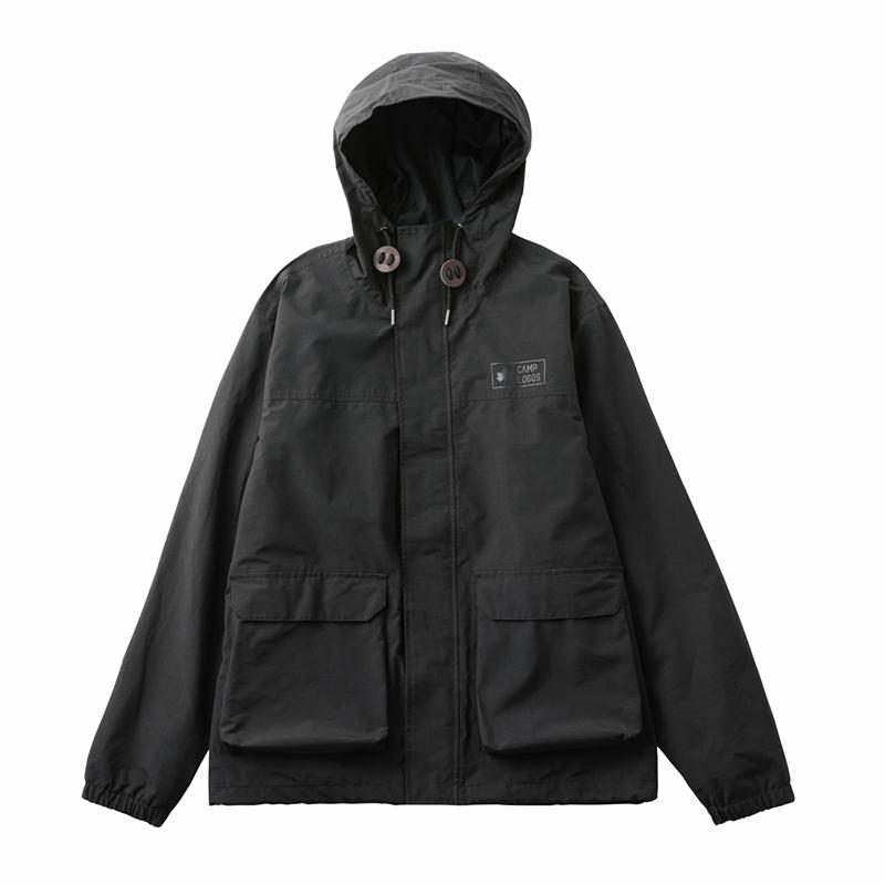 CAMP LOGOS  コットン ナイロン レインジャケット  M  ブラック CAMP LOGOS コットン ナイロン レインジャケット M ブラック