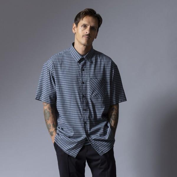トップス(メンズ) ROARK SCHOLAR PLAID BLESS UP S/S M SLATE GREENの画像
