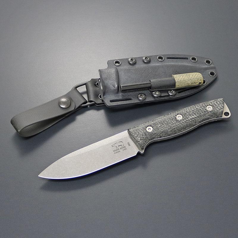 ﾎﾜｲﾄﾘﾊﾞｰ アウトドアナイフ 【正規品】ウルスス 45   ブラック/バーラップ マイカルタ アウトドアナイフ ホワイトリバー 正規品 ウルスス 45 ブラック