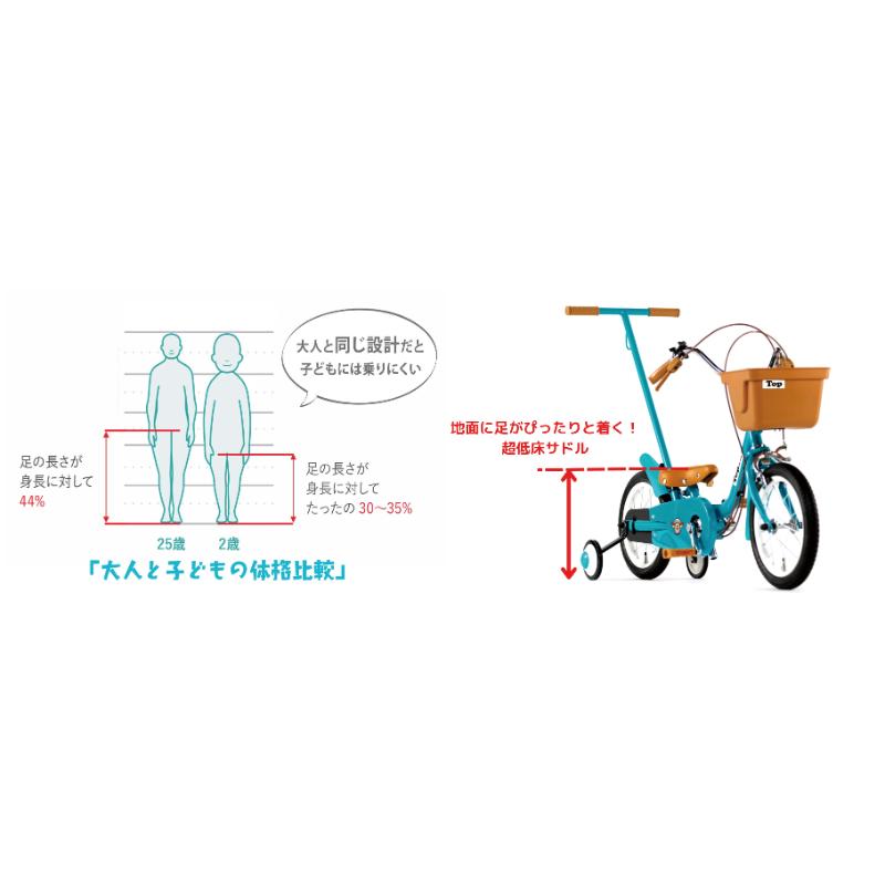 TOP トップ いきなり自転車 押し手付き自転車 2-6歳 14インチ 