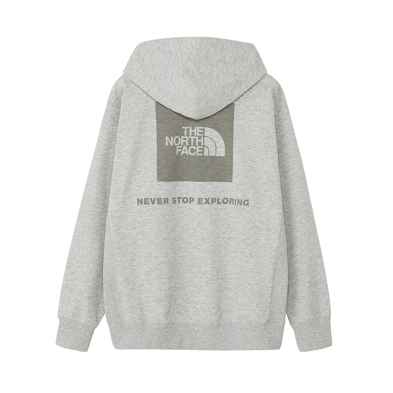 【新品】ノースフェイス スクエアロゴフーディパーカー サイズM ミックスグレー THE NORTH FACE（ザ ノースフェイス） トップス(メンズ) バック