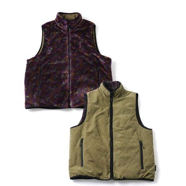 gym master ベスト(メンズ) キルトxハッピーペイントボアRVベスト  L  カーキ×オウムガイ(46) gym master（ジムマスター） ベスト(メンズ) キルトxハッピーペイント