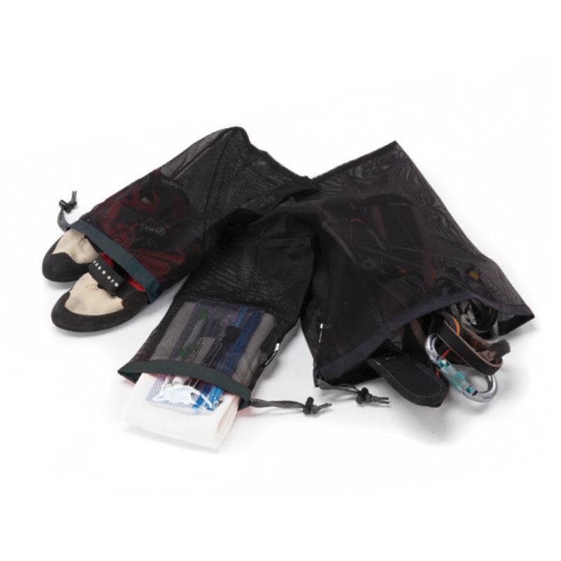 スタッフバッグ イスカ Mesh Bag Kit(メッシュバッグキット) ブラック×ブラック｜naturum-outdoor
