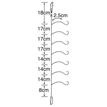 渓流仕掛け・淡水仕掛け ササメ ワカサギ連掛けマルチ 鈎0.8ハリス0.2 茶｜naturum-outdoor｜02