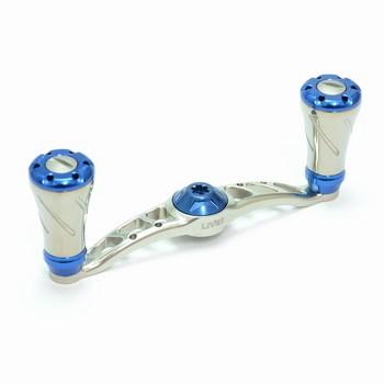 リールカスタムパーツ LIVRE フルコンプ クランク ダイワ用 右巻き 90mm TIB(チタン×ブルー)