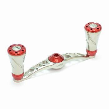 リールカスタムパーツ LIVRE フルコンプ クランク ダイワ用 右巻き 90mm TIR(チタン×レッド)