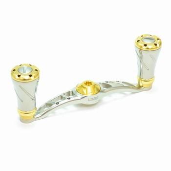 リールカスタムパーツ LIVRE フルコンプ クランク ダイワ用 左巻き 90mm TIG(チタン×ゴールド)