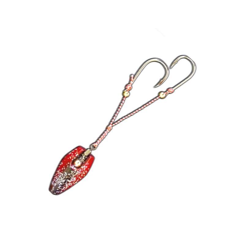 タイラバ タイテンヤ ハヤブサ 無双真鯛 貫撃遊動テンヤ 8号 6 海老レッドラメ 海外