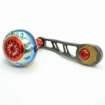 リールカスタムパーツ LIVRE BJ(ビージェイ) シマノ&ダイワ用 右巻き 66-74mm GMR(ガンメタ×レッド)