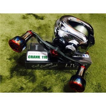 リールカスタムパーツ LIVRE フルコンプ クランク シマノ用 右巻き 110mm TIG(チタン×ゴールド)の画像