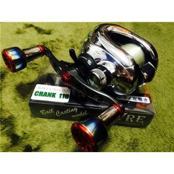 リールカスタムパーツ LIVRE フルコンプ クランク ダイワ用 右巻き 110mm GMR(ガンメタ×レッド)の画像