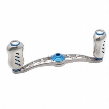 LIVRE リールカスタムパーツ フルコンプ クランクフェザー ダイワ用 左巻き  100mm  TIB(チタンゴールド×ブルー) リールカスタムパーツ LIVRE フルコンプ クランクフェザー シマノ用