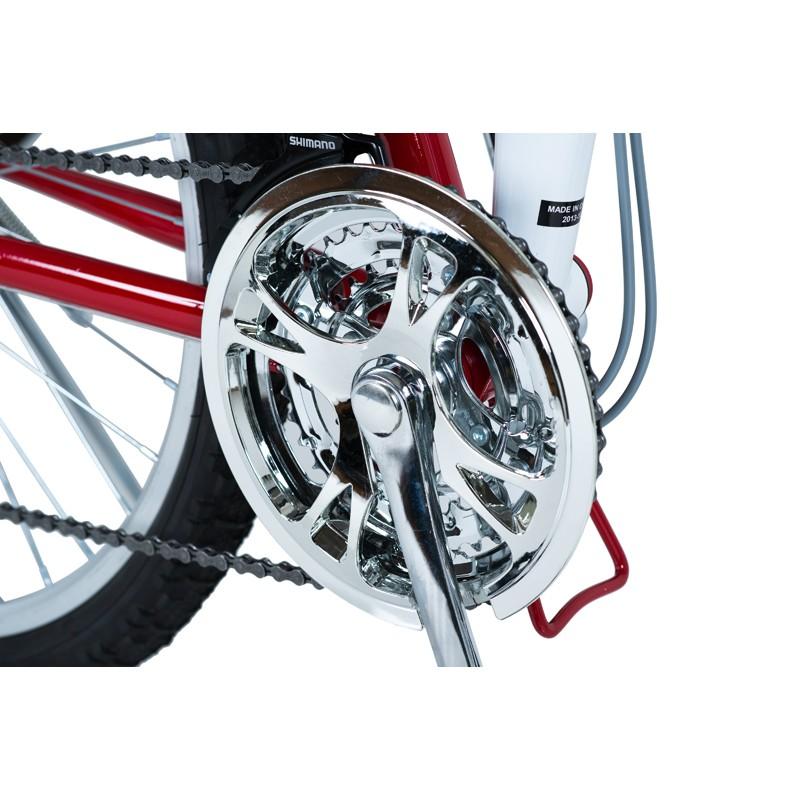 折りたたみ自転車 Switzsports AIGLE  エイグル  フルサスペンション MTB型26インチ折畳自転車  シマノ18段変速 ホワイト×レッド｜naturum-outdoor｜06