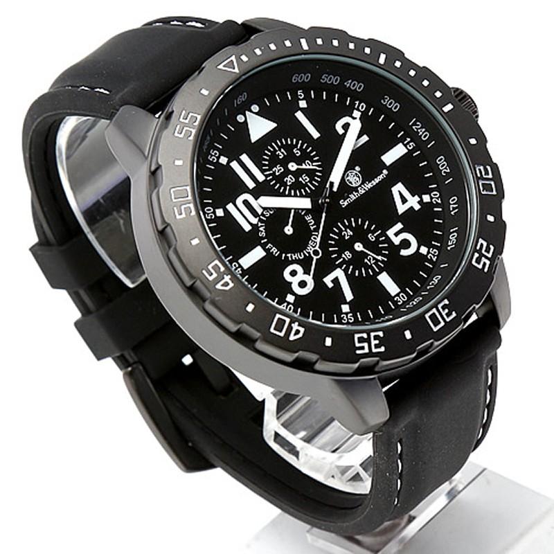 アウトドアウォッチ・時計 スミス&ウェッソン CALIBRATOR WATCH(キャリブレーター ウォッチ) ブラック×ホワイトの画像