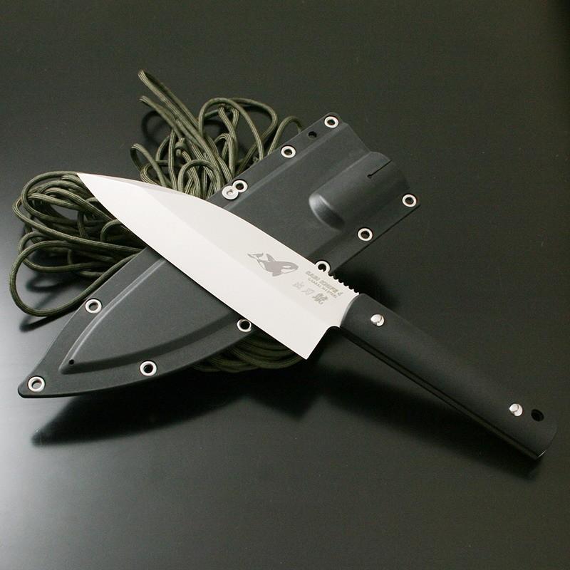 アウトドアナイフ G・サカイ サビナイフ 4 出刃鯱 片刃 直刃 刃長(170mm) ブラック