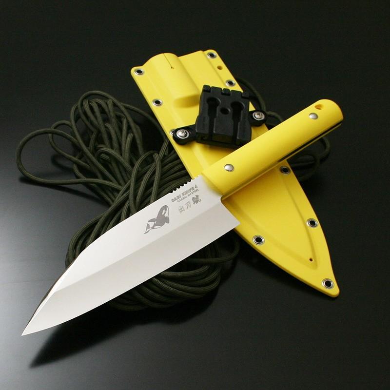 アウトドアナイフ G・サカイ サビナイフ 4 出刃鯱 片刃 直刃 刃長(170mm) イエロー