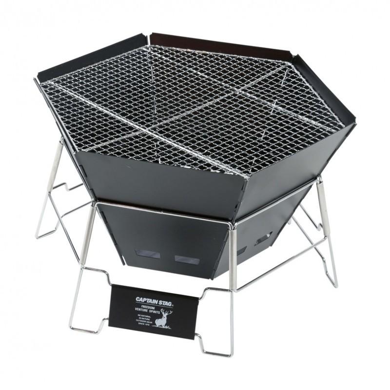 ブランド登録なし - BBQ・七輪・かがり火台 キャプテンスタッグ CS黒いこと付け紙 ヘキサステンレスファイアグリル 納める御徒面子付き添い人 アウトドア、釣り、旅行用品-バーベキュー、調理用品