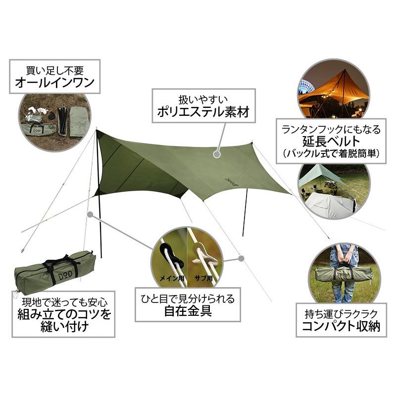 タープ・シェルター DOD いつかのタープ カーキ_3