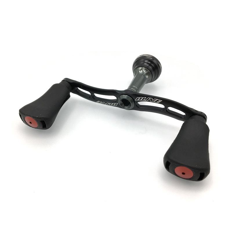 ドライブ リールカスタムパーツ エアードライブW シリコンフィットノブ搭載 シマノType2  80mm  ブラックレッド 1/1は全品+P5% リールカスタムパーツ ドライブ エアードライブW