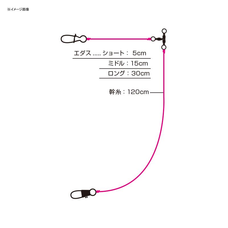 サンライン イカメタル仕掛 SV-I エステル スタンダード 1.2m ミドル 3号 ピンク｜naturum-outdoor｜02