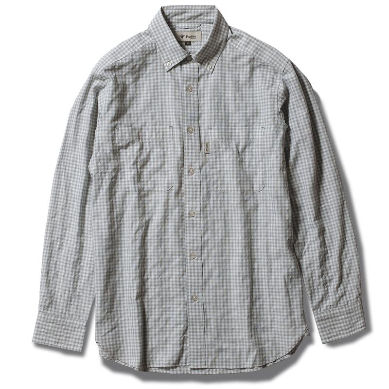 Foxfire フィッシングウェア TSサッカーギンガムシャツ  M  021 ライトグレー フィッシングウェア Foxfire TSサッカーギンガムシャツ M 021 ライトグレー