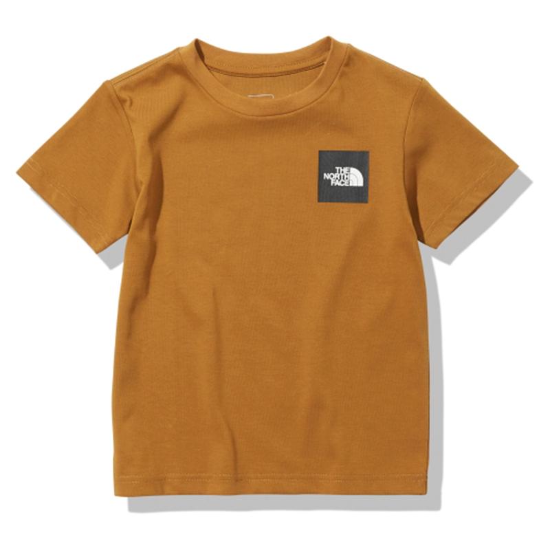 アウトドアウェア ザ・ノースフェイス 21春夏 S/S S-SQUARE TEE(ショートスリーブ スモールスクエア ロゴティー)キッズ 120 ゴールデンブラウン(GB)｜naturum-outdoor