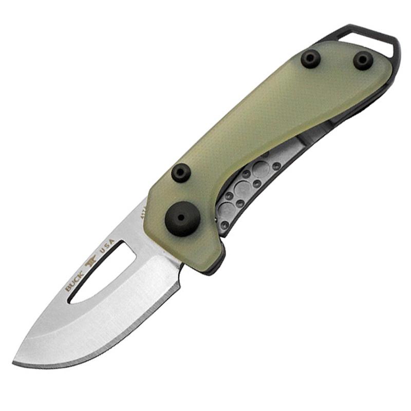 アウトドアナイフ BUCK バッジー グリーン Budgie 全長82mm