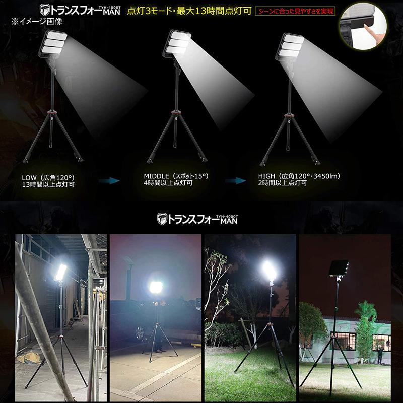 アウトドアライト グッド グッズ(good goods) トランスフォーMAN TYH-4000T ブラック_5