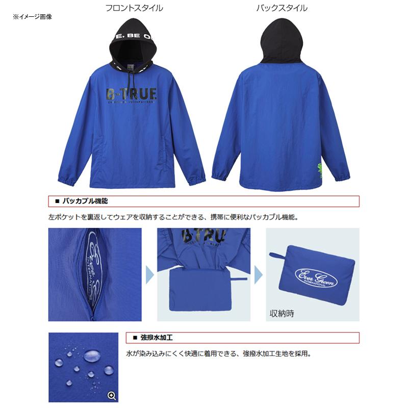 フィッシングウェア エバーグリーン B-TRUE パッカブルプルパーカー 3L ブルー×ブラック_1