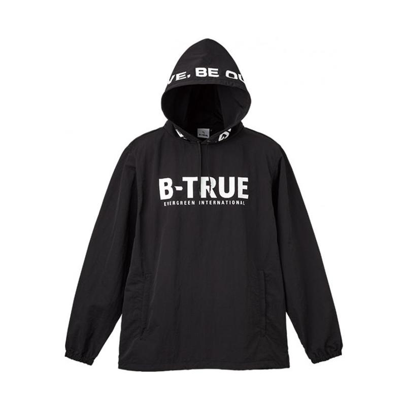 フィッシングウェア エバーグリーン B-TRUE パッカブルプルパーカー M ブラック×ブラック